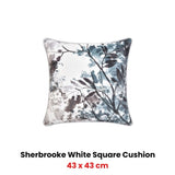 Bianca Sherbrooke White Velvet Square Filled Cushion 43 x 43cm V442-BCA-CUSHION-SHERBROOKE-WHITE-SQ