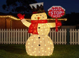 Christabelle 1.21m Snowman Christmas Light Up Display LED Santa Stop Here Sign Outdoor Indoor X 112_MHA710