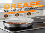 Stainless Steel Grease Splatter Guard, Large Fine Mesh Splatter Screen with Comfort Handle for V1258-DP02-F-410