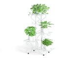 White Practical Plant Stand Wrought Iron Flower Pot Holder Corner Plant Shelf Organize V767-XJJ467-WT-G2