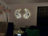 1 Pair Angel Wings Metal Mural Wall Sculpture Decor for Living Room V1294-YM0626-230419GW01-8