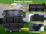 Trash Can Caddys Bags Fit 32-55 Gallon Garbage Bins, Garbage Bin Bag with Multi-Pockets, V1366-AZ2-W-14594