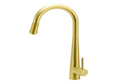 Round Brushed Gold Pull Out Kitchen Sink Tap Basin Mixer Faucet Flexible Spout V1233-KRD515G