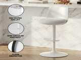 Artiss 4x Bar Stools Kitchen Swivel Gas Lift Counter Dining Chair Curved White BA-BB-8097C-WHX4