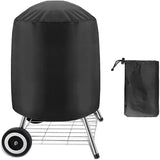 1 Piece Round Grill Cover, 210D Oxford UV-Resistant Weatherproof Protector for Kettle Charcoal V1189-LC-HW-00306