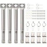 4 Pack Adjustable Stainless Steel Gas Grill Burner Tubes Most Propane Grills, Replacement Parts V1189-LC-HW-00417