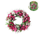 Artificial Tulip Flowers for Front Door Farmhouse Pink Spring Flower Branch Door V1263-JX-1659