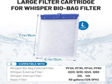 16 Count Large Filters Compatible with Whisper Bio Bag Filters, Large Aquarium Filter V1258-DP02-WO-650