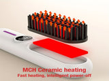 S01 White Cordless Hair Straightener Brush - 2-in-1 Curling & Straightening Tool with LED Power V888-ELOSUNG42065