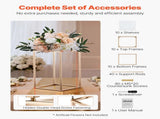 Wedding Flower Stand, 10PCS 40cm Column Flower Stand, Floral Stands with Acrylic Laminate, Gold V952-HLHJLFT10J40F3YRH001V0