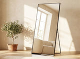 Yezi Rectangular Full Length Mirror 165x60cm Black Standing Floor Wall Leaning DECO1040-BK-165X60-AU