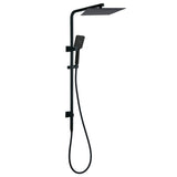 Dual Shower Square Large 12" Rainfall Head 3 Modes Handheld Wall Rail Matt Black V1233-C6202BHS002M4CBKSS112B