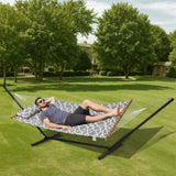 Two Person Hammock with Included Heavy Duty 480lb Capacity, Double Hammock with 12 FT Steel V952-HFDCHBSXHWTXK34ZTV0