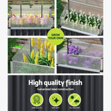 Green Fingers Garden Bed 80x49x74cm Greenhouse Planter Box Raised Galvanised Herb GARDEN-ALU-80-ROOF