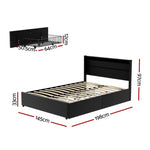 Artiss Bed Frame Double Size LED with 4 Drawers Black DUNN BFRAME-H-DUNN-D-BK-ABC