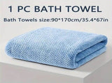 Modern Pineapple Grid Design Ultra-Soft Coral Fleece Bath Towel90x170cm Extra Thick Strong V1232-BLGYJ003