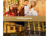 3X6M Christmas Lights Curtain Light Warm White 600 LED Jingle Jollys XMAS-CUR600-6M-WARM