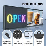 Programmable LED Sign, P6 Full Color LED Scrolling Panel, DIY Custom Text Animation Pattern Display V952-XGSGDBZP40X1OLUIUV3