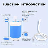 Portable Electric Shower, 4000mAh Battery with 1-2 Hours Runtime, 3 Spray Modes, Perfect for V1232-BXLY-001