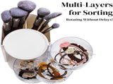 2 Pack Hair Brush Holders, 3-layer Rotatable Tie Organizer, Clear Acrylic Accessories Storage Box V1259-DP01-A-938