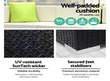 Gardeon 12PC Outdoor Furniture Sofa Set Wicker Garden Patio Lounge FF-SOFA-BK-12PC-ABCDE-N