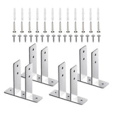 4Pcs Bathroom Partition Support Metal Brackets for Commercial Installation V1192-AZ-W-23552