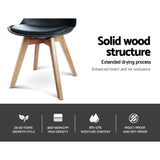 Artiss Dining Chairs Set of 4 Leather Plastic DSW Replica Wooden Black BA-BB-DSW-PU-BKX4