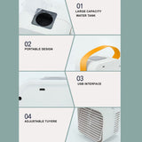 Portable Misting Fans, Water Spray Fan, 2000mah Battery Turbine Wind USB Rechargeable, Quiet V1369-AZ3-W-10366