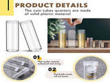 30Pieces Coin Storage Tube Penny Organizer with Screw on Lid for Collection Supplies Bank V1192-AZ-W-23041