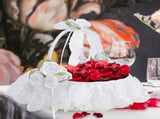Wedding White Flower Basket Silk Ribbon Decor Elegant Romantic Flower Basket for Wedding Photography V1294-YM0523-220409TW0136