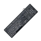 USB Cord Backlit Keyboards Big Print Letter with White Illuminated LED Backlit Keyboards 104Keys V1192-AZ-W-23715