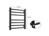 Heated Towel Rail Warmer Rack Wall Mounted Black HW0184-BK