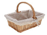 Wicker Picnic Basket Detachable Lining Vintage Spacious Capacity Hand Woven Basket for Camping V1294-YM0901-3111250051012