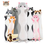 Long Cat Plush Pillow Cat Plush Toy PP Fabric Pillow Soft Cat Pillow Cat-Themed - Gray - Size 43.3in V1107-115-50779-GRY4
