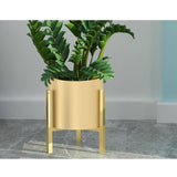 SOGA 30CM Gold Metal Plant Stand with Flower Pot Holder Corner Shelving Rack Indoor Display FPOTH32GLD