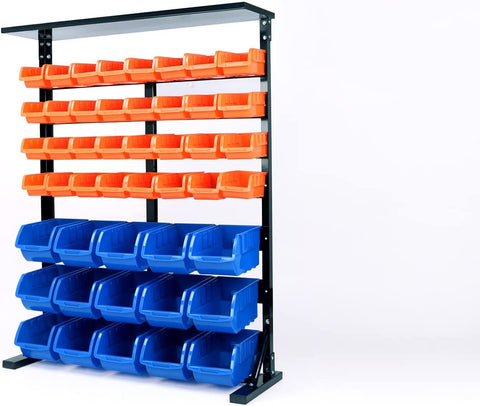 50-Piece Bin Wall Mounted Parts and Tool Storage Rack Organizer Rack for Workshop Tools V465-97325