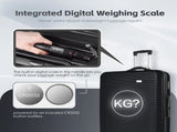 24" Digital Weighing Scale and USB Charging Port Lightweight Luggage Suitcase Silver Black V1181-FB3001-M-BK-NEW