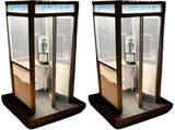Retro Vintage Tall Phonebooth Lamp, Vintage Telephone Booth Table Lamp with LED Light, Phone Box V1192-AZ-W-25191
