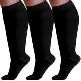 (3 Pairs) Wide Calf Unisex Compression Knee High 20-30Mmhg Calf Compression Sleeve V1370-AZ4-17713