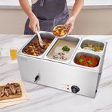VEVOR Commercial Electric Food Warmer 4-Pan Countertop Buffet 15.5L Bain Marie V952-SYSPBWQPTK21BEO5GV3