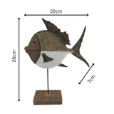 Set 2 Handcrafted Fish On Base Assort 28cm, 20cm V637-12805FSH