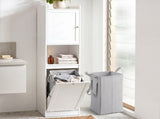 Artiss Tall Bathroom Storage Cabinet with Tilt Out Laundry Hamper White 170cm FUR-S-BATH-TB170-BAG-WH