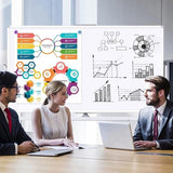 CARLA HOME Double-Sided Magnetic Whiteboard 120x90cm with Wheels, Reversible Design for School, LSB-36222