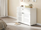 Levede Shoe Cabinet Door Storage Rack Cupboard White EA0283-WH-AU