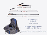 Mountaineering Walking Poles, Adjustable Trekking Poles with Anti-Shock Function, Ultralight & V1189-LC-RY-00317