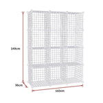 12 Cube Wire Grid Organiser Bookcase Storage Cabinet Wardrobe Closet White V63-827871