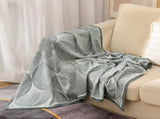 Green Luxurious Paisley Jacquard Throw Blanket - Soft Wool Blend with Tassels, 120x150cm, V888-ELOSUNG27670