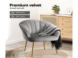 Artiss Armchair Velvet Grey Eloise UPHO-C-ARM-5107-GY