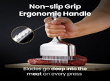Gourmet Easy Meat Tenderizer Tool, Ultra Sharp Stainless Steel Needle Blades, Non-slip Long Handle V1376-MEATNEDLUX