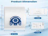 20 Pack 3D Airclean GN Vacuum Bags Compatible with Miele Classic C1, C1, C2, V1259-DP01-F-407